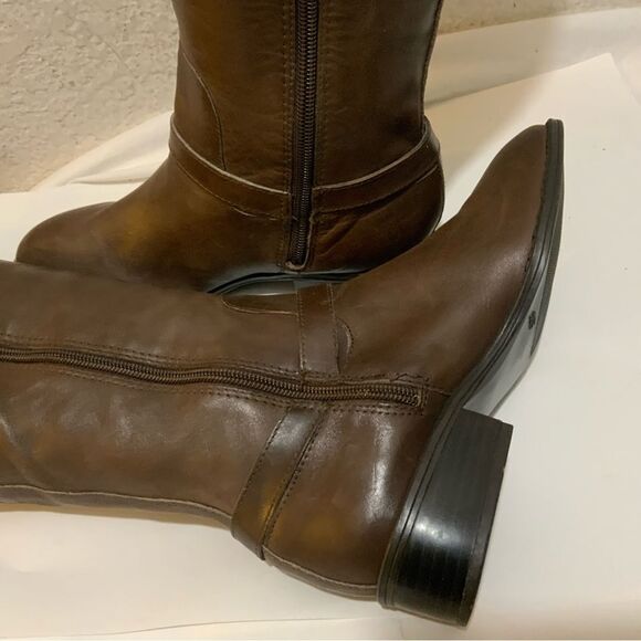 LRL Ralph Lauren Women's Marion Boot Size 5.5 Tall Riding Brown Leather Low Heel - Picture 10 of 15